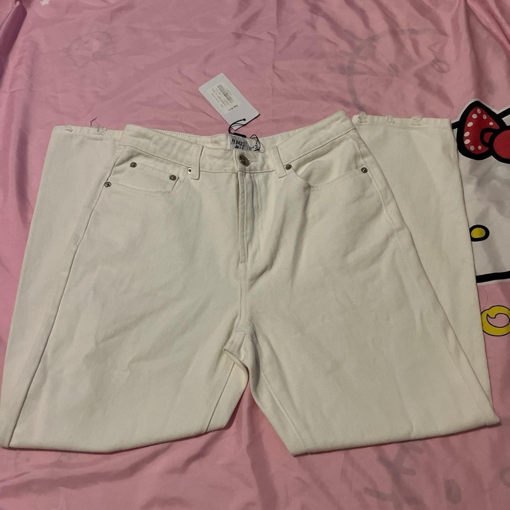ZAIDEN STRAIGHT LEG JEANS WHITE (SIZE 6)